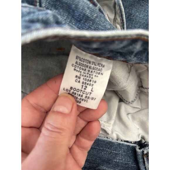 Vintage HARLEY DAVIDSON Denim Bootcut Cotton Stretch Blue Jeans Womens Size 12L - Picture 8 of 15